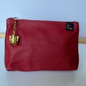 Coco Barclay Red Pebbled Leather Pouch